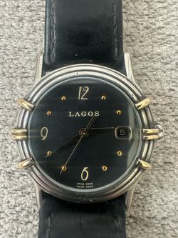 RARE Vintage LAGOS Caviar Continuum Watch Swiss Made Sterling 925 18K Gold