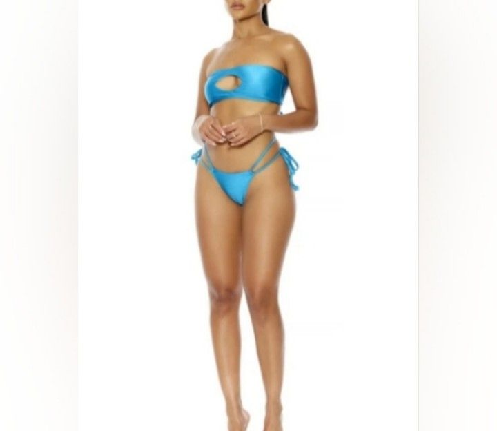 NWT Cancun Bikini Set By Forplay Women's Size LG Teal