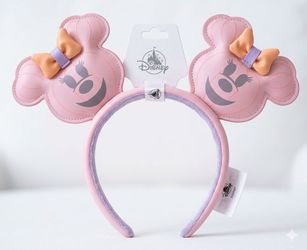 Disney Parks Halloween Pastel Minnie Mouse Pink Ears Headband