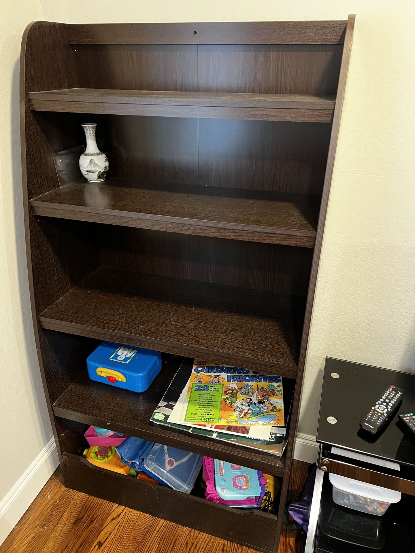 Tall Black Bookshelf With Storage 