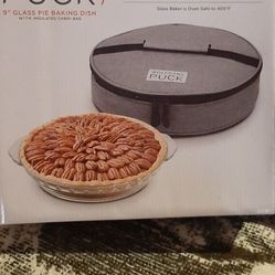 9" Glass Pie Dish With Carrying Bag