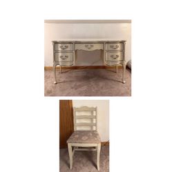 French Provincial Desk & Chair Set