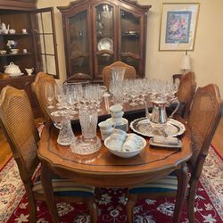 Dining table with six chairs