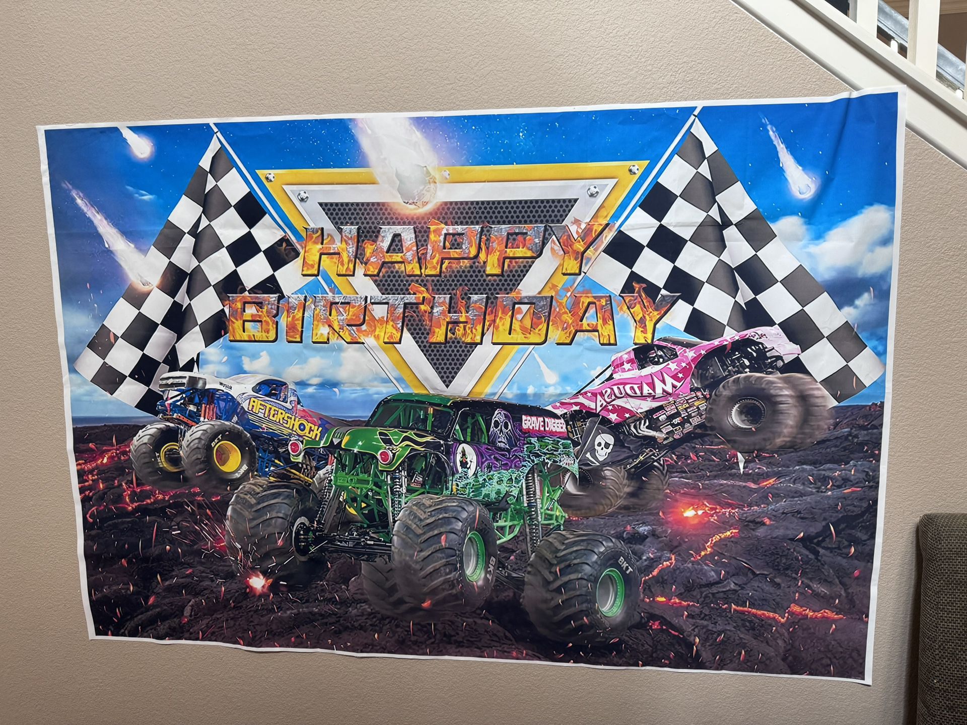 Monster Truck Party Back Drop