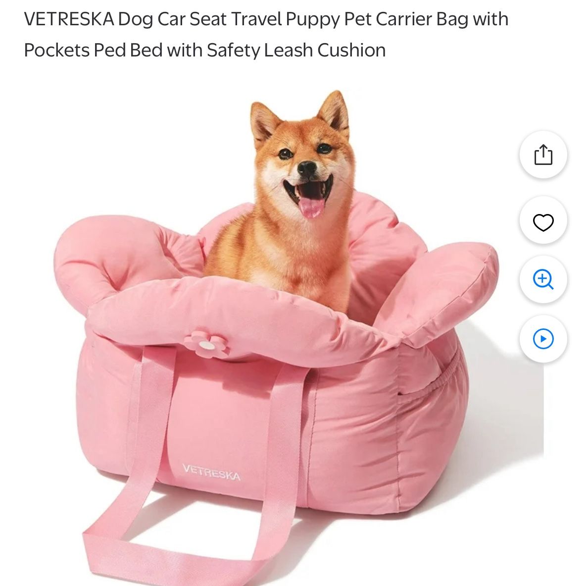 Dog Car Seat Travel Pet Carrier Bag