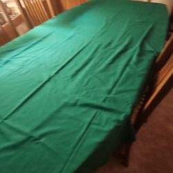Barely Used Rectangle Green Tablecloth 60" Wide X 84" Long In Great Condition 