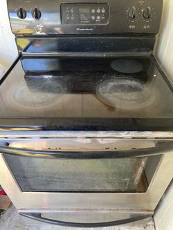 Glass top range, oven