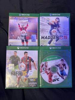 EA Sports Xbox One Game Lot: NHL 16, Madden NFL 15, FIFA 15, UFC