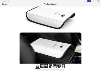 Tesla premium leather Console Armrest Cover  WHITE or BLACK 
