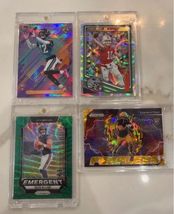 Nfl Insert RC Lot (4) Drake Maye /299 Travis Hunter /125 Gold Skattebo Grn Caleb