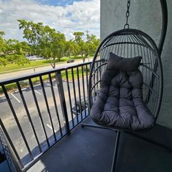 Hanging Swing Egg Chair With Cushion 350lbs Capacity 