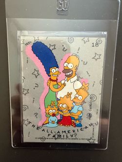 1990 TOPPS Vintage The Simpsons #18 The All American Family Sticker