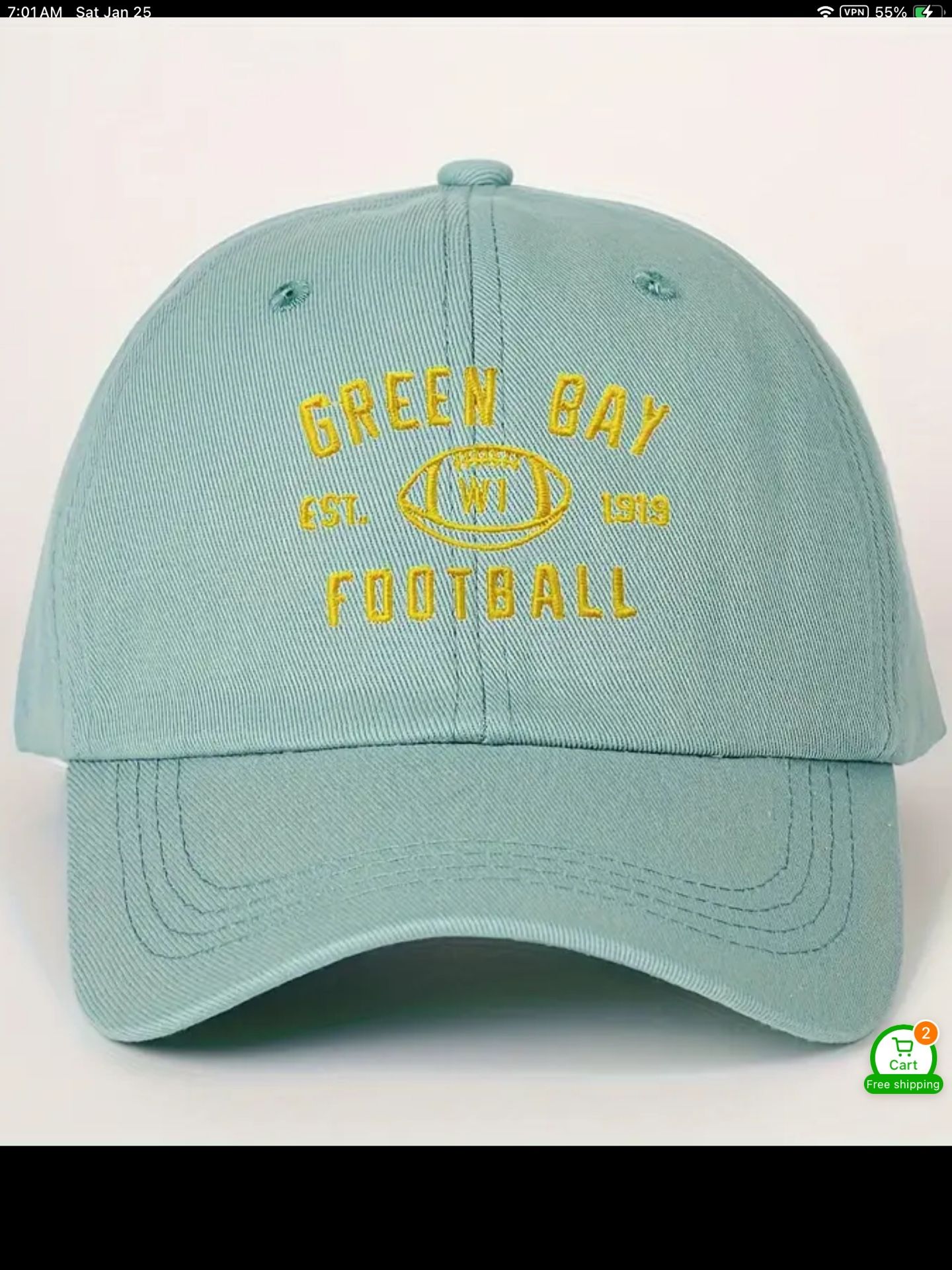 New Embroidered Green Bay Football Baseball Cap