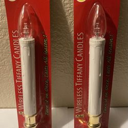 Set  Of 2 Wireless Tiffany Candles 