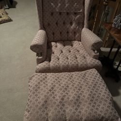 Wing Back Chair And Ottoman