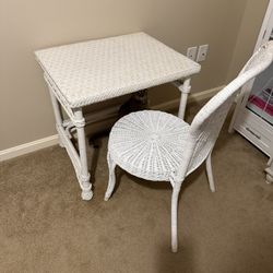 Wicker Desk & Chair