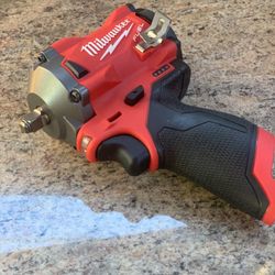  Milwaukee M12 FUEL 12V Lithium-Ion Brushless Cordless Stubby 3/8 in. Impact Wrench (Tool-Only)