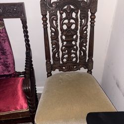 Cream Velvet Homemade Chair 