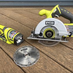 Ryobi One+ 18v Circular Saw And Work Light