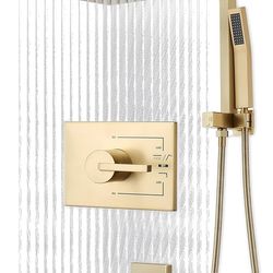 12in Gold Shower Head Set