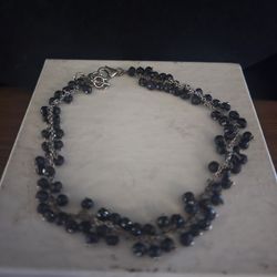 Genuine Black Spinel Anklet Bracelet 