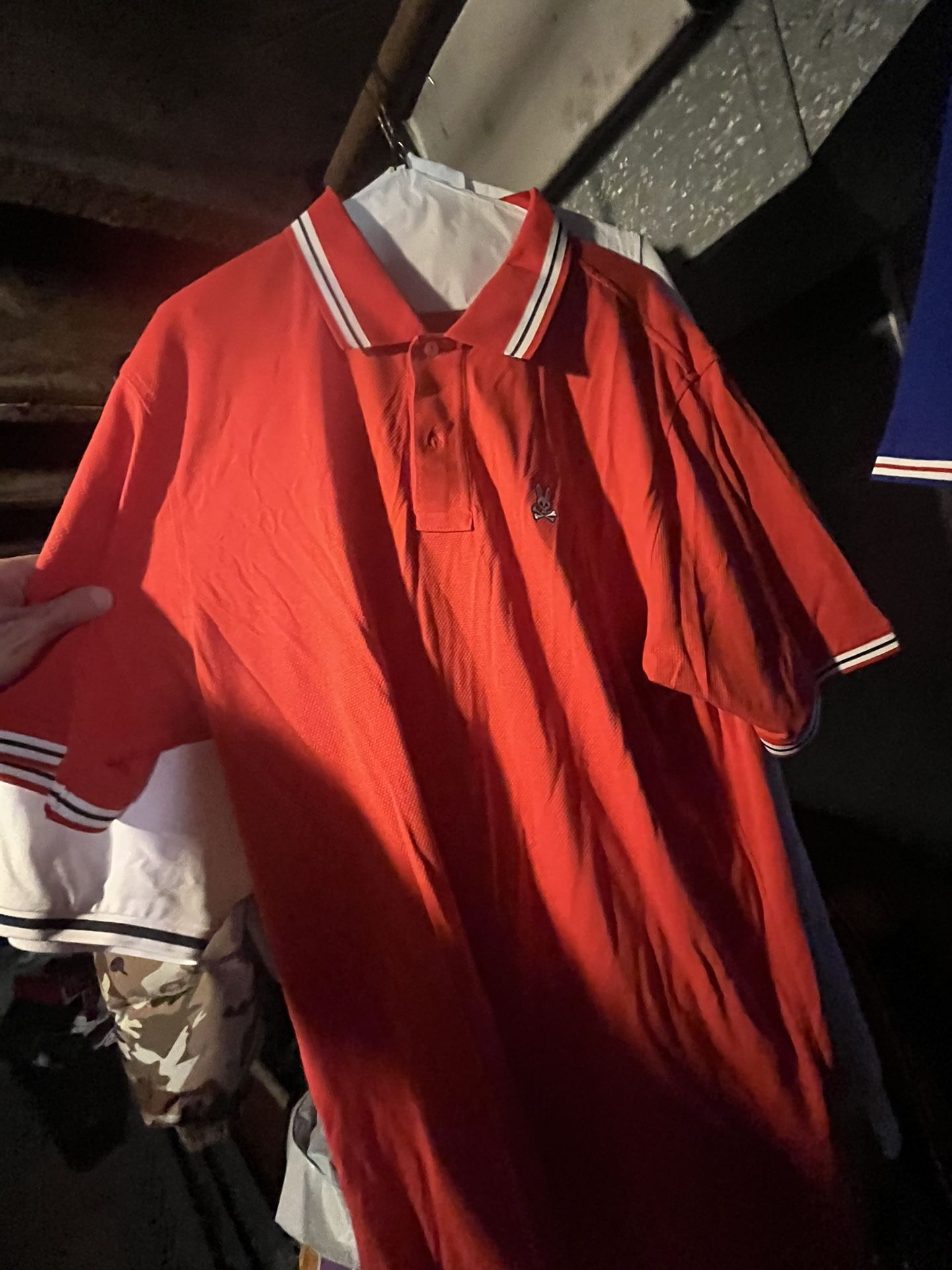 Red Pyscho Bunny Button Up