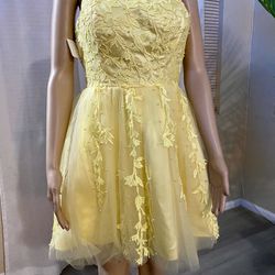 Mini Yellow Color Dress  Size 2
