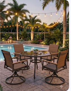 BRAND NEW OUTDOOR PATIO DINING SET WITH 4 CHAIRS