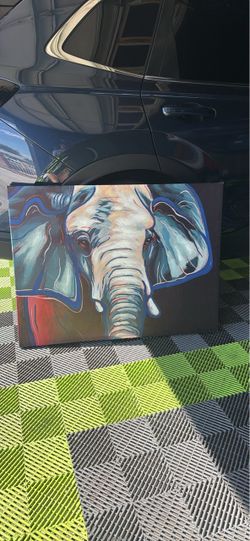 Elephant Portrait Canvas Painting