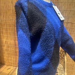 Burberry Blue and Black Knit Sweater