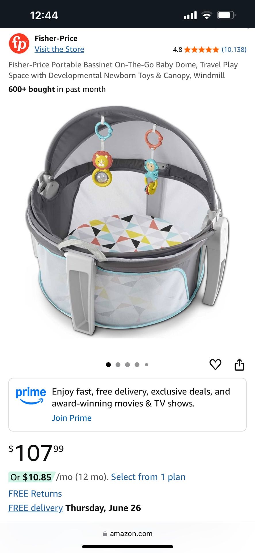 Fisher Price Portable Bassinet