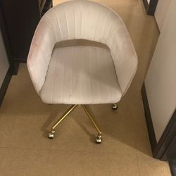 Golden And White Chair 