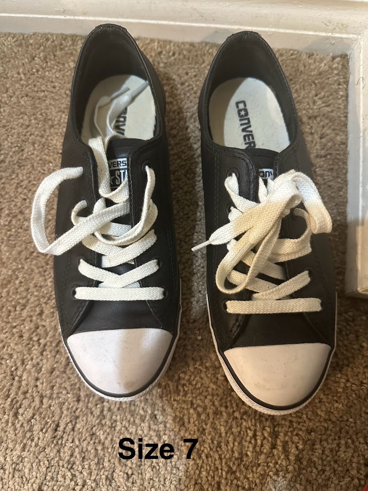 Black Leather All Star Converse