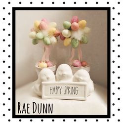 Rae Dunn Happy Spring chicks & Easter topiary