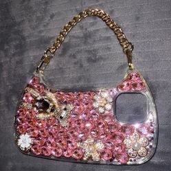 Handcrafted Rhinestone and Crystal Protective Case for iPhone Purse Phone Case