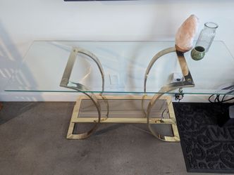 Gold and Glass Entry Table - Must Go ASAP