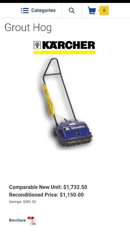 Windsor Grouthog GH3 12" Compact Tile Grout Cleaning Machine Floor Scrubber