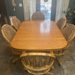 Dining Table Set With 6 Captains Chairs