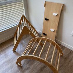 (Pending Pickup) Basic Wooden Pickler Climber Rocker Slide