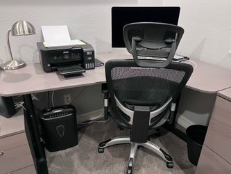 Corner Desk Set with File Cabinets