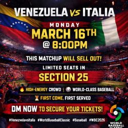 World Baseball Classic Tickets Venezuela Vs Italy