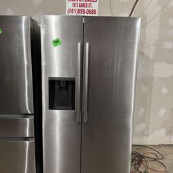 27 cu. ft. Side-by-Side Standard Depth Slim In Door Ice and Water Dispenser in PrintProof Stainless Steel Wi-Fi enabled