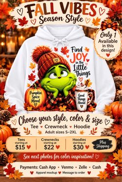 Fall Vibes Grinch Graphic Hoodie