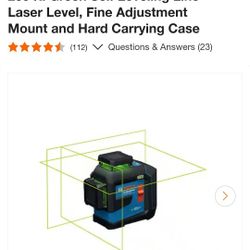 260 ft. Green Self Leveling Line Laser Level, Fine Adjustment Mount and Hard Carrying Case