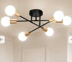 6-Light Sputnik Semi-Flush Ceiling Light