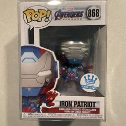 Iron Patriot Funko Pop Shop Exclusive *MINT* Marvel Avengers Endgame 868 with protector Rhodes Rhodey Iron Man Ironman
