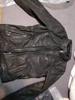All Saints Lark Leather Jacket XL