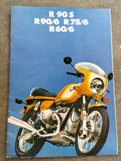 Vintage 1970's BMW R 90 S, R 90/6, R 75/6 & R 60/6 motorcycle dealer sales brochure