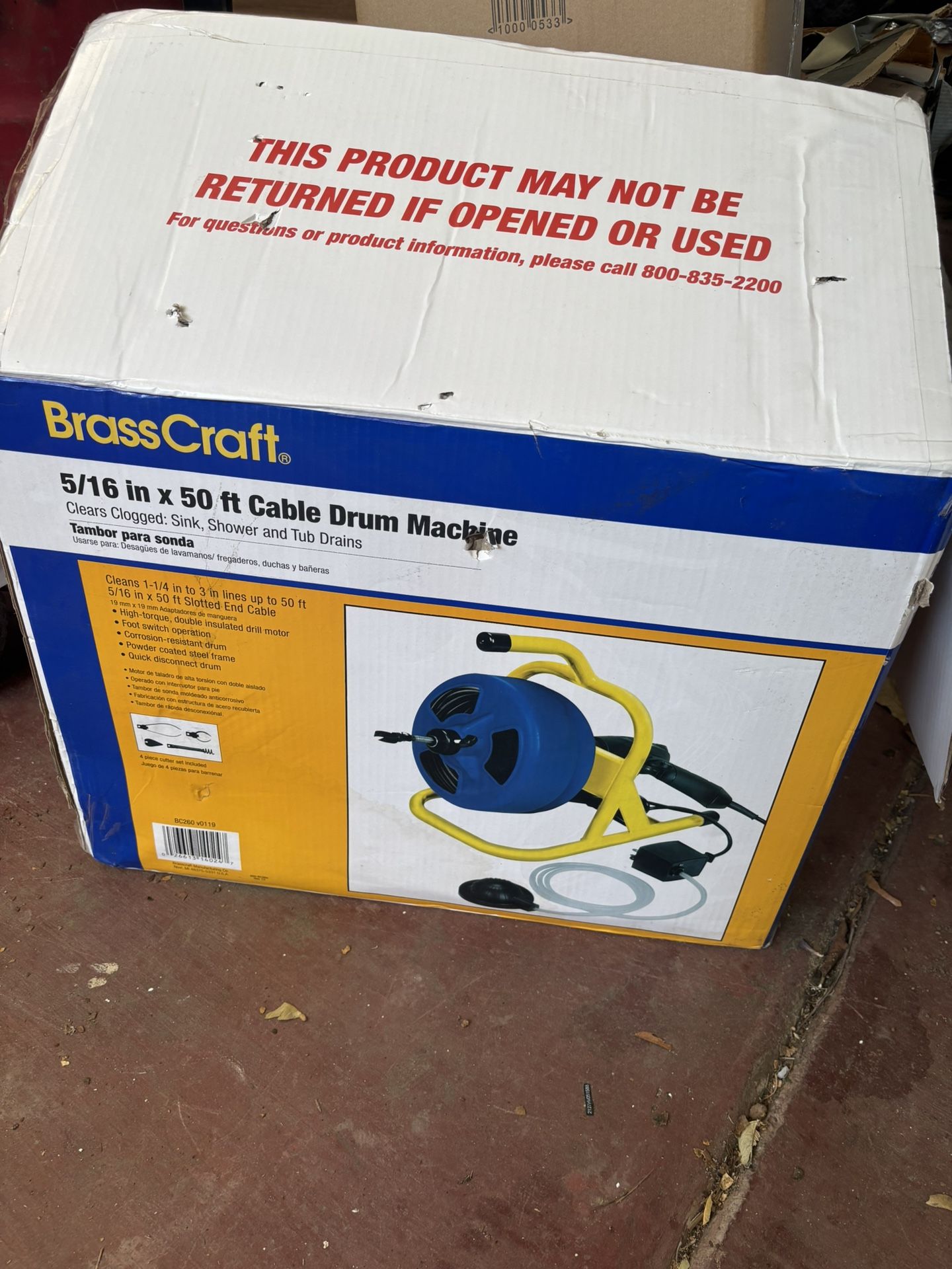 Cobra 5/16 in. x 50 ft. Cable Drum Machine