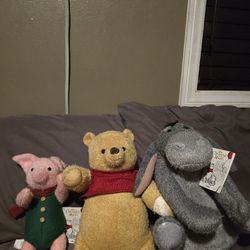 Winnie The Pooh, Piglet & Eeyore Plush Bears 